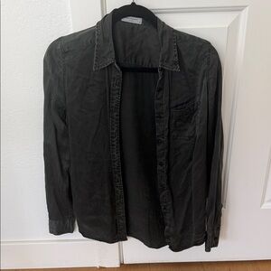 Equipment - 100% silk charcoal button down